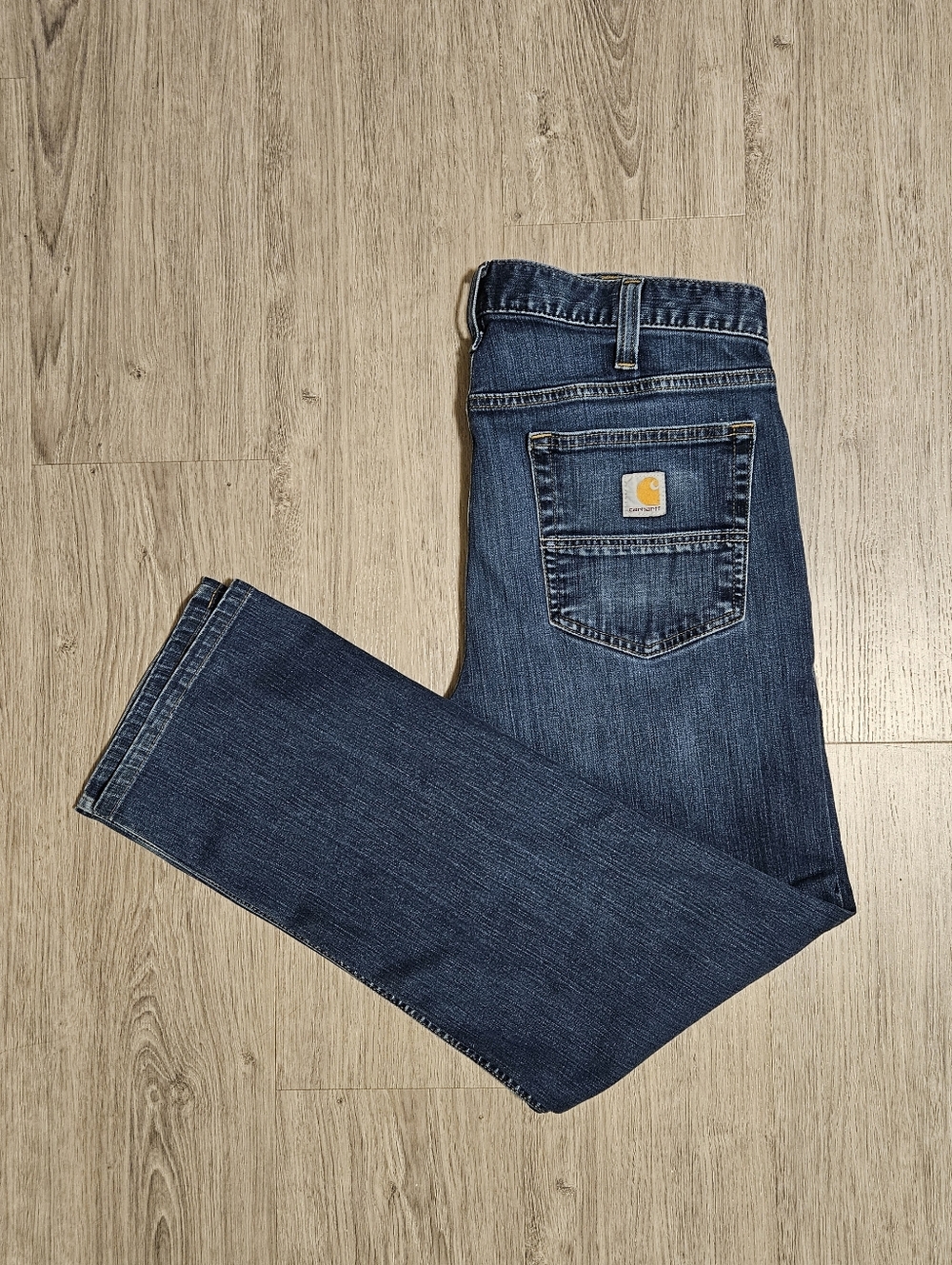Carhartt Men's 34x34 Dark Blue Relaxed Straight Work Jeans